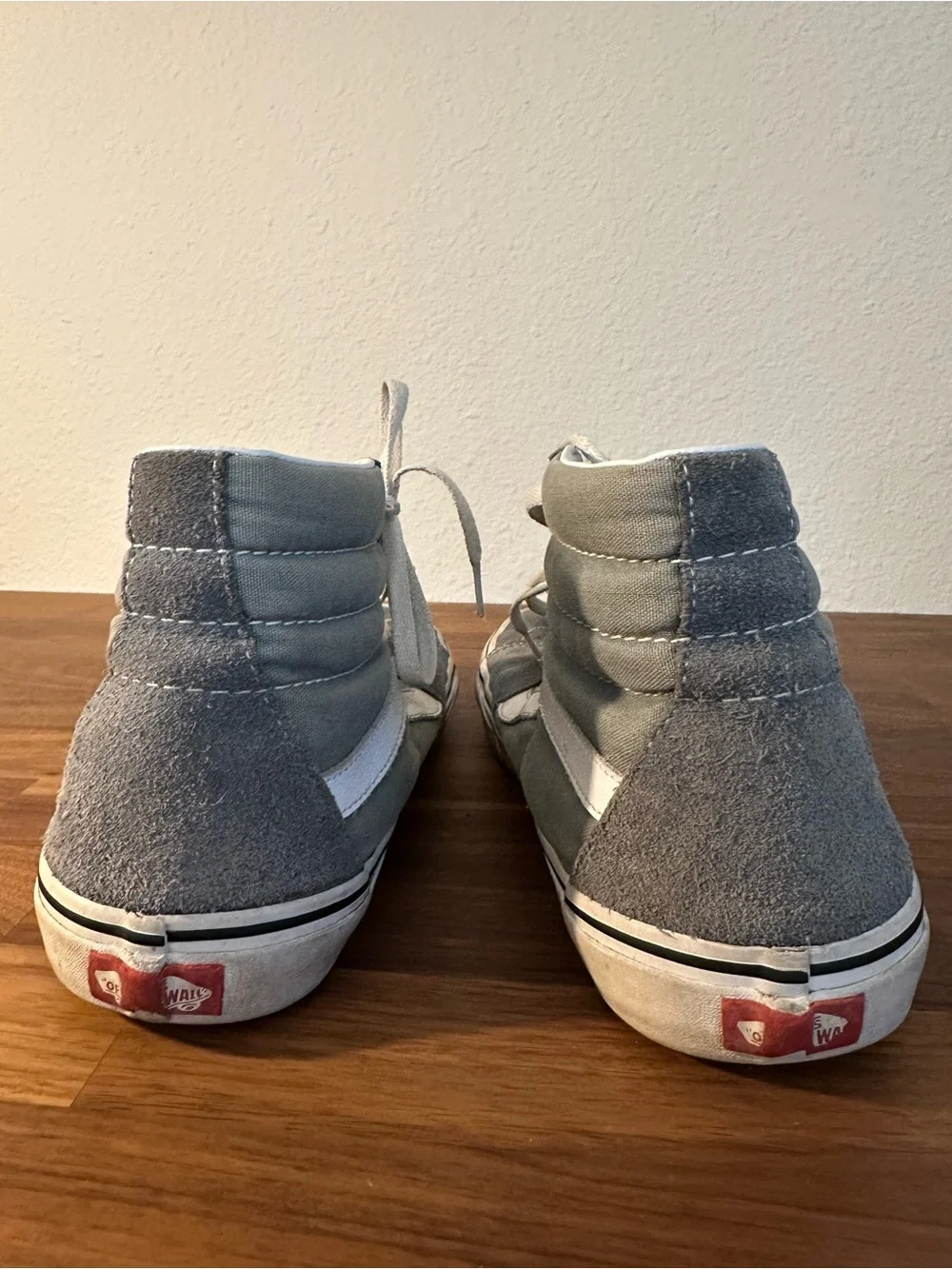 Vans Sk8-Hi Gray White High Top Sneakers Classic Skate Shoes